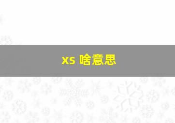 xs 啥意思